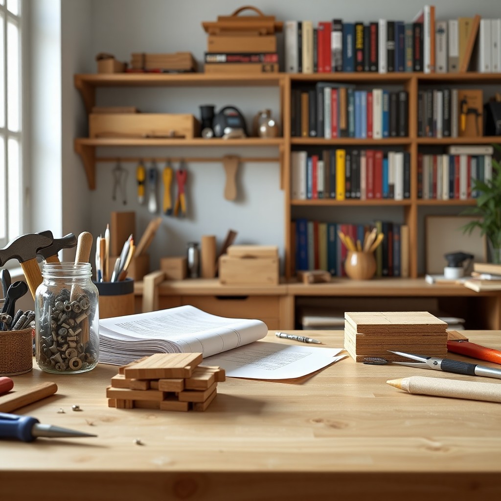 A clean creative workbench representing building, learning, and long-term effort.